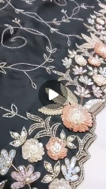 Lakkars |Sarees |Designer sarees |wedding sarees on Instagram: "Designer satin crepe saree with beautiful handmade cutdana sequins and pearl work…" Pearl Work Saree, Cutdana Work, Designer Sarees Wedding, Pearl Work, Sarees Wedding, Crepe Saree, Wedding Sarees, Work Sarees, Designer Sarees