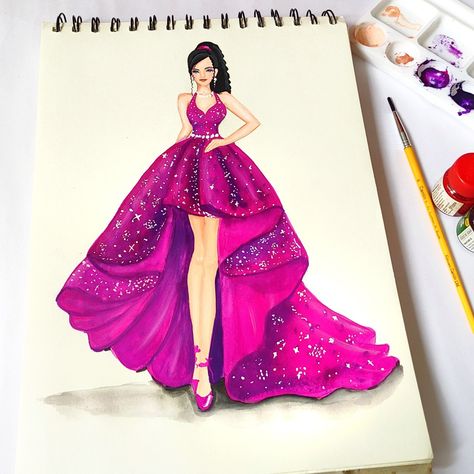 This drawing video available on YouTube channel on Asmita Art Party Wear Drawing, Fashion Illustration Sketches Dresses Gowns Beautiful, Party Wear Illustration Sketches, Party Dress Drawing, Bride Fashion Illustration, Fashion Croquis, Gown Drawing, Party Wear Gowns, Fashion Illustration Collage