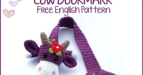 Cow Bookmark, Crochet Book Marks, Crocheted Bookmarks, Crochet Bookmarks Free Patterns, Bookmark Pattern, Crochet Bookmark Pattern, Book Marker, Crochet Bookmark, Crochet Book