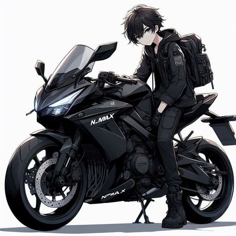 Biker Fanart, Blushing Anime, Anime Motorcycle, Anime Photo Profile Dark, Otaku Funny, Biker Boys, Biker Art, Anime Canvas Art, Dark Anime Guys