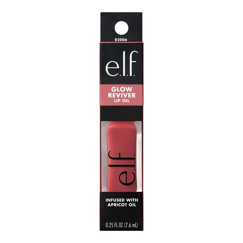 Drench lips in an addictive sheer wash of ultra-glossy colour with this revitalizing e.l.f. Glow Reviver Lip Oil. The ultra-plush, XXL applicator slicks on a comfortable, non-sticky formula that is infused with nourishing oils and a fresh minty scent. It is an ultra-glossy tinted lip oil that nourishes, hydrates and enhances your lips' natural colour. Product Details Net volume: 7.6ml / 0.25 fl. oz. Directions for use: Wear alone or as a top coat for an ultra-glossy finish. Ingredients: Hydrogen Elf Lip Oil Rose Envy, Elf Lip Oil, Shein Clothes, Tinted Lip Oil, Natural Lip Colors, Elf Cosmetics, Xmas List, Elf Makeup, Apricot Oil