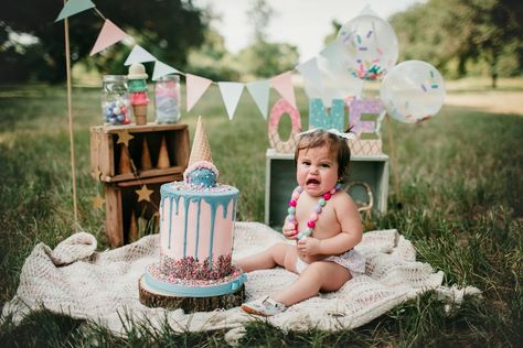 Cake Smash In Park, Cake Smash Ideas, Outdoor Cake Smash, Summer Cake, Ice Cream Theme, Cake Smash Photography, Best Cake, Summer Cakes, Now Booking