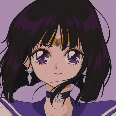 Sailor Saturn Aesthetic Icon, Sailor Scouts Aesthetic, Sailor Saturn Icon, Sailor Saturn Aesthetic, Sailor Saturn Pfp, Sailor Moon Saturn, Saturn Sailor Moon, Purple Cartoon Characters, Sailor Saturn Cosplay