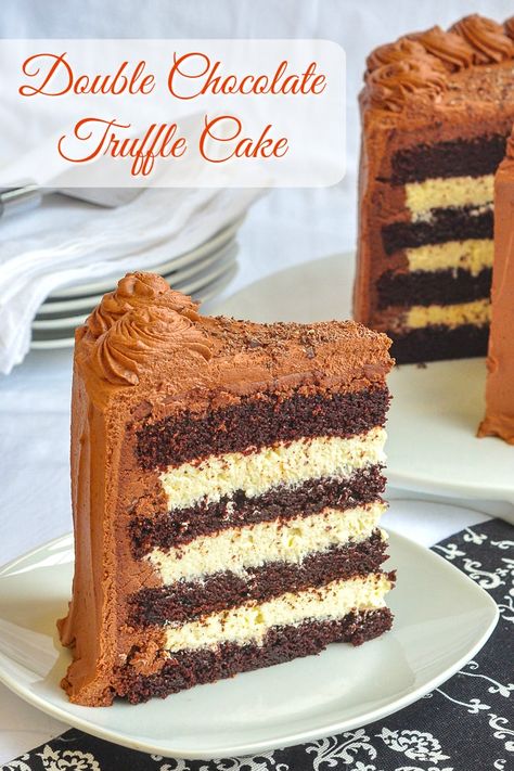 Layered Chocolate Cake, Truffle Filling, Ultimate Chocolate Cake, Truffle Cake, Chocolate Truffle Cake, Best Chocolate Desserts, Rock Recipes, Food Types, Chocolate Torte