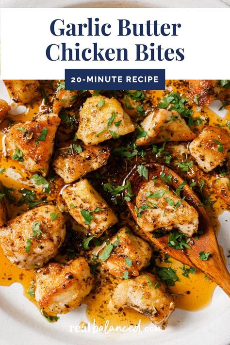 Chicken Tidbits Recipe, Garlic Butter Chicken Bites Recipe, Butter Garlic Chicken Bites, Garlic Chicken Bites With Pasta, Garlic Butter Chicken Bites, Garlic Butter Chicken Bites Creamy Parmesan Pasta, Chicken Bites Recipes, Garlic Butter Chicken, Low Carb Low Fat Recipes