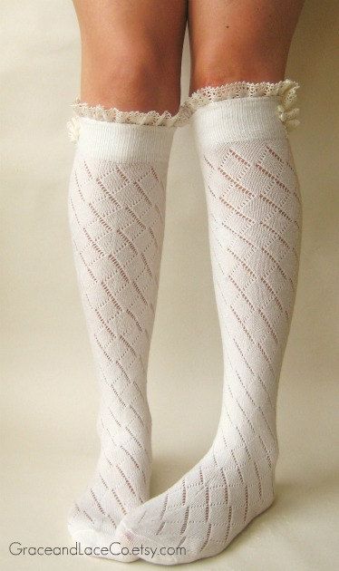 Cute Boot Socks, Lace Boot Socks, Sock It To Me, Tights Socks, Lace Socks, Knitted Socks, Boot Cuffs, White Socks, White Boots