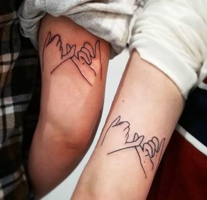 63+ of the Best Lesbian Tattoo Ideas | Rainbow Tattoos Promise Tattoo, Brother Sister Tattoo, Pride Tattoo, Brother Tattoos, Rainbow Tattoos, Sibling Tattoos, Bff Tattoos, Matching Couple Tattoos, Friendship Tattoos