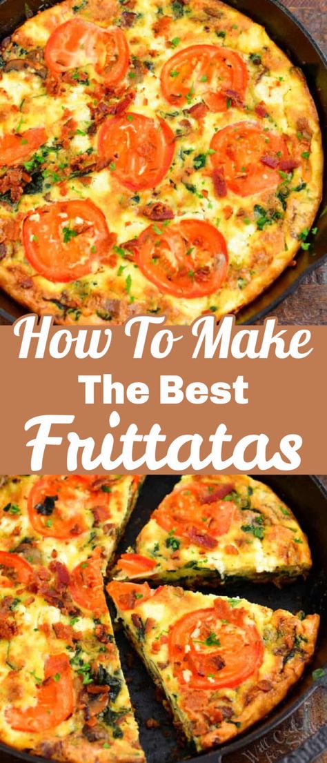 Frittata is a great breakfast egg dish that's soft, silky, creamy, and loaded with meats and vegetables that you love. It's completely customizable, so you can both add and take away certain ingredients to best fit your tastes. This classic breakfast entrée comes together in just half an hour! Best Frittata, Breakfast Fritatta, Fritata Recipe, Fritatta Recipe, Breakfast Frittata, Frittata Recipe, Todays Menu, Classic Breakfast, Frittata Recipes