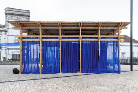 Temporary Pavilion W&T / Ilhéu Atelier | ArchDaily Temporary Theatre, Queer Architecture, Community Pavilion, Wood Pavilion, Temporary Pavilion, Fabric Showroom, Outdoor Pavillion, Water Pavilion, Temporary Architecture