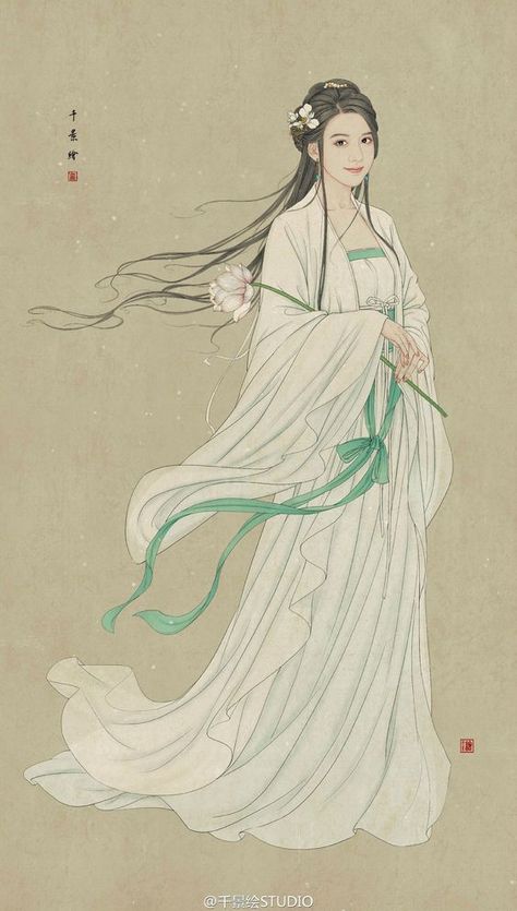 Princess Consort of An The Journey Of Flower, Asian Style Art, Chinese Drawings, Chinese Folk Art, Chinese Illustration, Chinese Art Painting, Asian Painting, Chinese Art Girl, China Art