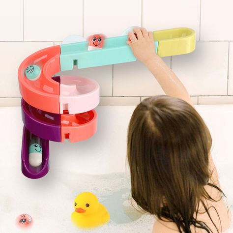 Baby Bath Toys Suction Cup Race Orbits Track Kids Bathroom Bathtub Play (12/24/44 pieces) - Walmart.com Marble Race, Bathroom Toys, Kids Bath Toys, Pool Toy, Bathtub Toys, Bathroom Bathtub, Baby Bathroom, Track Toy, Diy Bebe