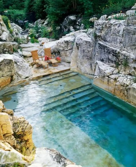 14 of the World’s Most Beautiful and Unique Pools | Apartment Therapy Hotel Swimming Pool, Infinity Pools, Cool Swimming Pools, Tropical Pool, Natural Swimming Pools, Pool Waterfall, Natural Swimming Pool, Building A Pool, Beautiful Pools