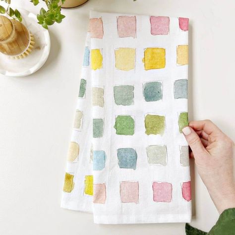 🌟🐝 New Arrival! 🐝🌟 Check out this sweet find! Kitchen Tea Towel - Paint Swatch 15.95 https://honeybeevintagealton.com/products/paintswatch-tea-towel #altonillinois #honeybeevintagealton #newarrivals #shoplocal #shopsmall #sweetfinds Pretty Watercolor, Pretty Ribbon, Free Yarn, Dash And Albert Rugs, Notebook Art, Flour Sack Tea Towels, Yarn For Sale, Lace Weight Yarn, Paint Swatches