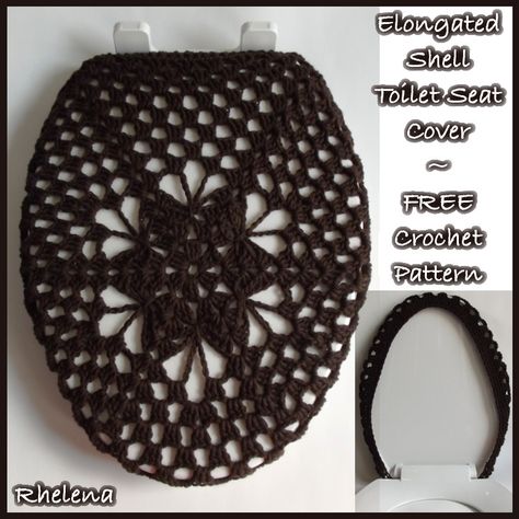 This elongated shell toilet seat cover is a modification of my original shell toilet seat cover. Both patterns were designed by request. The elongated version is quite large, even for the lid pictured above. The reason for this is because I received a request to make it fairly large (18.5" by 16"). Elongated Toilet Seat, Cozy Crochet Patterns, Crochet Kitchen, Sports Game, Crochet Home Decor, Crochet Set, Tea Cozy, Crochet For Home, Toilet Seat Cover