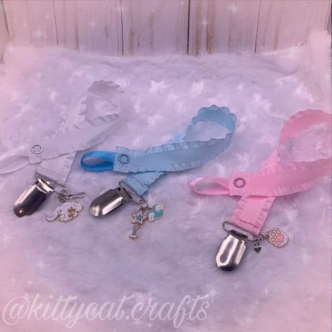 Bling Pacifier, Paci Clip, Pacifier Clip, Kitty, Blue, Instagram