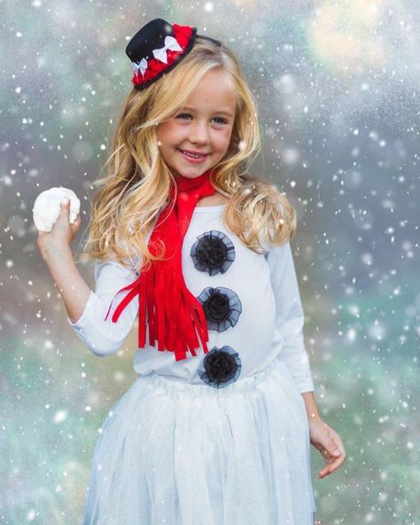 12 Christmas Outfit Ideas For Kids To Try This Christmas Christmas Outfit Ideas For Kids, Winter Wonderland Costume, Top Hat Headband, Winter Wonderland Outfit, White Chelsea Boots, White Tutu Skirt, Snowman Costume, Snowman Dress, Character Dress Up