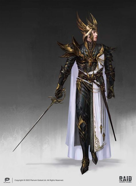 Elf Armor, Raid Shadow Legends, Elven King, Skyrim Special Edition Mods, Viking Character, Elf Art, High Elf, 다크 판타지, Knight Art