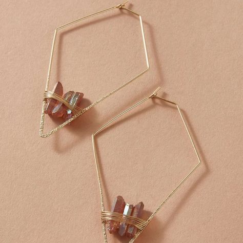 This Raw Iridescent Gemstones Large Unique Boho Pair Is A Wonderful Addition To Your Wardrobe And Your Style; Sure To Get Lots Of Compliments! Gshmve00000m48h