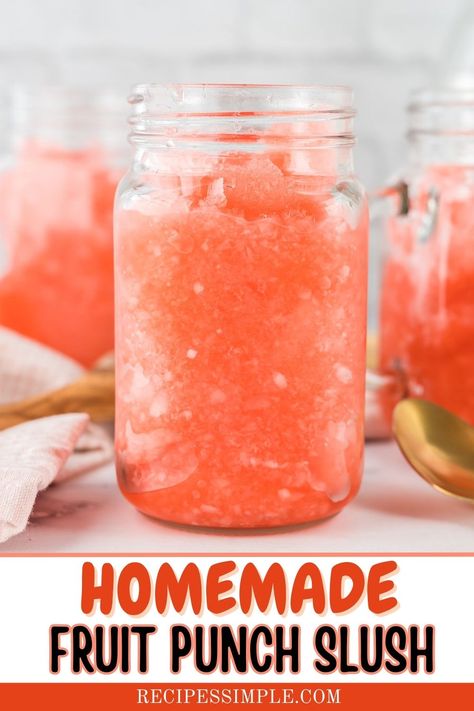 Made with just four simple ingredients, this sweet and tangy Fruit Punch Slush is the perfect poolside treat! Cool and refreshing summer drink. Alcoholic Slush, Slush Punch, Homemade Slushies, 2 Ingredient Pizza Dough, Shake Ideas, Slush Recipes, Fun Summer Drinks, Slushie Recipe, Summer Drink Recipes