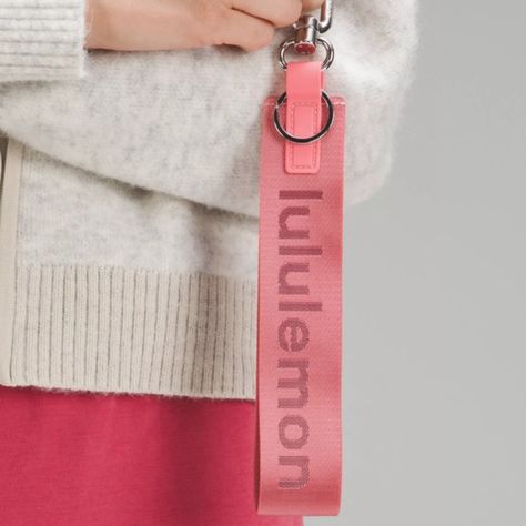 PINK Lululemon Never Lost Keychain Lululemon Never Lost Keychain, Never Lost Keychain, Raspberry Cream, Berry Color, Backpack Keychains, Wrist Wallet, Silver Keychain, Card Pouch, Velvet Headband