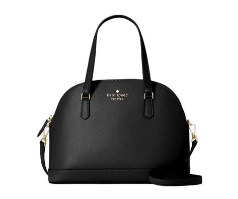 Kate Spade Saffiano Leather Medium Dome Satchel (Black) Kate Spade Purse Crossbody Handbags, Kate Spade Satchel, Kate Spade Cameron Street, Leather Satchel Bag, Kate Spade Purse, Kate Spade Handbags, Athletic Outfits, Satchel Handbags, Black Cross Body Bag