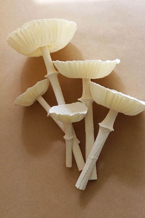 DIY Paper Mushroom Tutorial Folded Laundry, Mushroom Tutorial, Mushroom Diy, Tutorial Painting, Soda Tabs, Paper Art Sculpture, Mushroom Crafts, College Scholarships, Wallet Tutorial