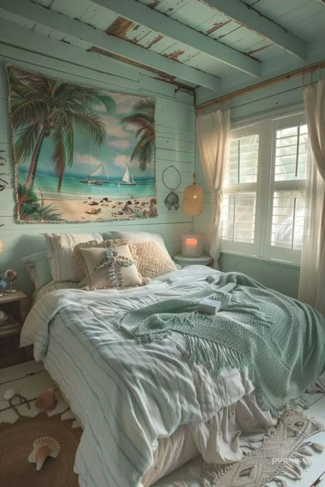 Beach Girl Room, Coastal Dorm, Surf Room Decor, Ocean Room Decor, Ocean Bathroom, Coastal Decorating Ideas, Beach Room Decor, Surf Room, Beachy Room Decor