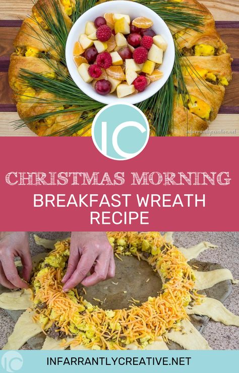 Breakfast Wreath, Wreath Recipe, Xmas Morning, Morning Ideas, Breakfast Christmas, Christmas Breakfast Recipe, Creative Breakfast, Morning Brunch, Christmas Morning Breakfast