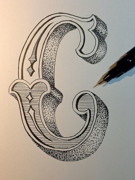 Crap, that was a lots of dots.. think I ruined my pen here.. oh well, it´s at least another letter for my alphabet.. Alphabet Calligraphy, Alfabet Font, Tattoo Painting, The Letter C, Alfabet Letters, Typography Alphabet, Letters Alphabet, Creative Lettering, Calligraphy Alphabet