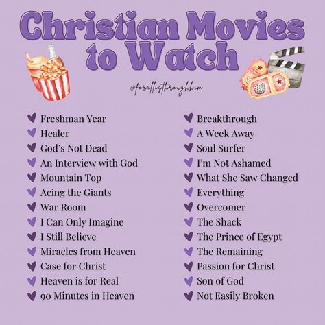 Christian Netflix Shows, Christian Books Recommendation, Squedule Ideas, Christian Netflix Movies, Best Christian Movies To Watch, Christian Gc Name Ideas, Things To Talk To God About, Christian Shows To Watch, Christian Must Haves