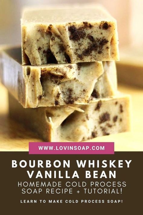 Vanilla Soap Recipe, Beer Soap Recipe, Cold Press Soap Recipes, How To Make Bourbon, Homemade Cold Process Soap, Goat Milk Soap Recipe, Natural Soaps Recipes, Diy Soap Recipe, Vanilla Soap