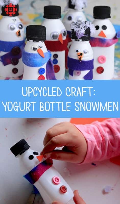 Bottle Snowmen Craft Ideas, Yogurt Container Crafts, Toddler Christmas Decorations, Smoothie Bottle, Activity Stations, Kombucha Bottles, Chobani Yogurt, Drinkable Yogurt, Learn Through Play