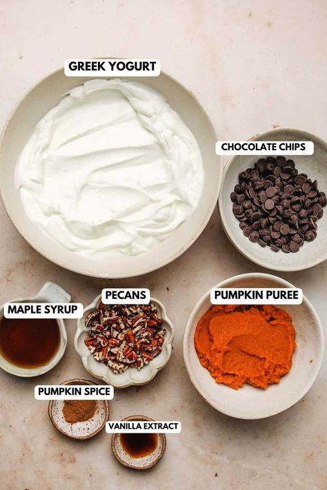 Pumpkin Greek Yogurt, Keto Pumpkin Greek Yogurt, Pumpkin Greek Yogurt Recipes, Greek Yogurt And Pumpkin Puree, Pumpkin Pie Protein Yogurt Bark, Pumpkin Pie Yogurt, Low Carb Yogurt, Frozen Pumpkin Pie, Pumpkin Yogurt