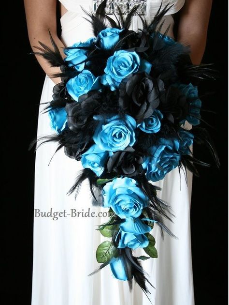 Black And Cyan Wedding, Black Turquoise Wedding, Teal And Black Wedding Flowers, Teal And Black Wedding Theme, Sky Blue And Black Wedding, Black And Light Blue Wedding Theme, Teal And Black Wedding Ideas, Light Blue And Black Wedding Theme, Blue Black Wedding Theme