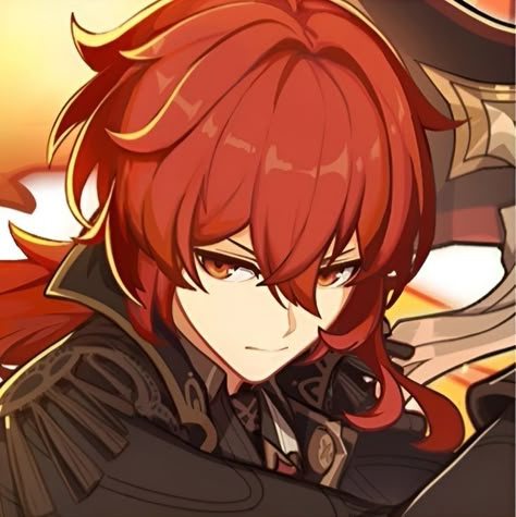 Genshin Impact, Red, Hair, Anime