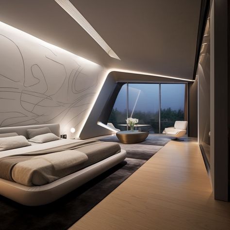 Futuristic Interior Bedroom, Futuristic Bed, Futuristic Rooms, Futuristic Apartment, Futuristic Living Room, High Tech Interior, Futuristic Room, Futuristic Bedroom, Futuristic Interior Design