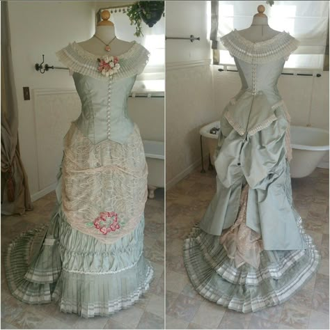 Beautiful icy blue reproduction dress of the Age of Innocence movie costume. Made by Arlene Terrell. Victorian Ball Gowns Blue, Age Of Innocence Costumes, Age Of Innocence Movie, Innocence Movie, 1870 Dress, 1880s Dress, 1880 Dress, 1870s Dress, Victorian Era Dresses