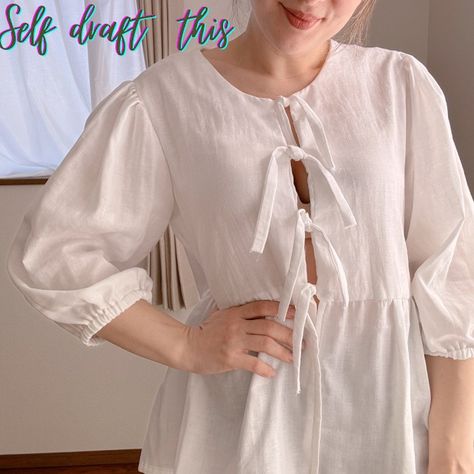 AnielskaAniela: A Blog for Sewing Lovers and DIY Enthusiasts Puff Sleeve Blouse Pattern, Dress Making Tutorial, Bustier Pattern, Blouse Tutorial, Dress Sewing Patterns Free, Upcycling Clothes, Advanced Sewing, Sewing Blouses, Modern Sewing Patterns