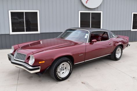 1975 Chevrolet Camaro LT | American Muscle CarZ 1975 Camaro, Demon Car, 70 Camaro, Dark Maroon, Cars Muscle, V8 Engine, Car Find, American Muscle, Chevy Camaro