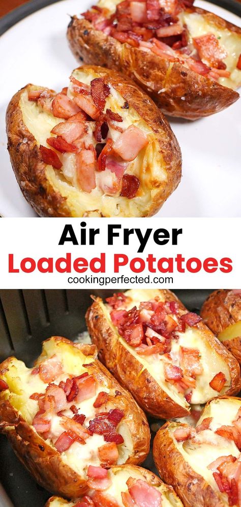 Best Baked Potato, Air Fryer Baked Potato, Air Fryer Recipes Snacks, Air Fryer Potatoes, New Air Fryer Recipes, Best Air Fryer Recipes, Air Fryer Ideas, Air Fryer Cooking Times, Air Fried Food