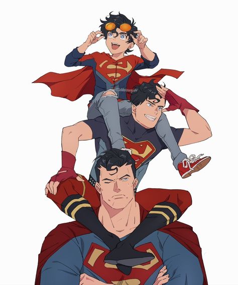 Superhero Family, Superman Family, Superman Art, Univers Dc, Batman Funny, Dc Comics Superheroes, Batman Comic Art, Dc Comics Artwork, Batman Family