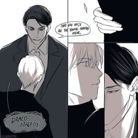 Harry X Voldemort Fanart, Draco Malfoy Fanart, Harry Potter Artwork, Harry Potter Comics, Harry Potter Ships, Harry Potter Draco Malfoy, Tom Riddle, First Meeting, Harry Potter Anime