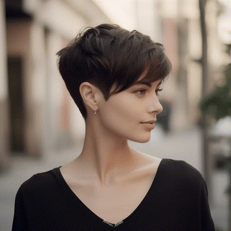 Really Short Bob Hairstyles, Pixie Haircut For 30 Year Olds, French Pixie Haircut Chic, Feminine Pixie Haircut Straight Hair, Pixie Hair With Bangs, Feminine Long Pixie Haircut, Mum Haircut, Chic Pixie Haircut, French Pixie