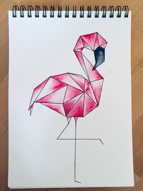 Drawings With Geometric Shapes, Geometric Shapes Drawing Art, Drawing Using Geometric Shapes, Geometric Shapes Art Drawings, Easy Geometric Drawings, Drawing With Geometric Shapes, Geometric Animals Drawing, Drawing Geometric Shapes, Geometric Flamingo