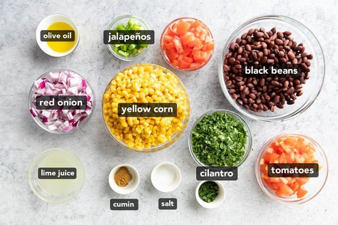 Corn Blackbean Salsa, Black Bean And Corn Salsa Recipe, Bean And Corn Salad Recipes, Street Corn Salsa Recipe, Corn Bean Salsa Recipe, Corn And Bean Salsa Recipe, Beans And Corn Recipes, Black Bean And Corn Recipes, Black Bean And Corn Salads