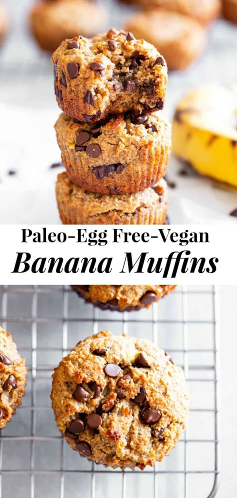 Egg Free Banana Muffins, Healthy Peanut Butter Banana Muffins, Dairy Free Banana Muffins, Egg Free Muffins, Almond Flour Banana Muffins, Paleo Banana Muffins, Vegan Banana Muffins, Gluten Free Banana Muffins, Egg Free Cookies