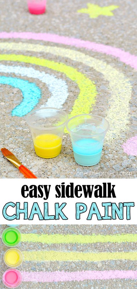 Craft For Summer, Chalk Paint Diy, Chalk Activities, Diy Chalk Paint Recipe, Sidewalk Chalk Paint, Sidewalk Paint, Chalk Paint Recipe, Paint Recipe, Kitchen Ingredients