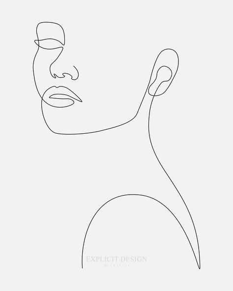 Line Art Portrait Faces, Girly Portrait, Lady Line Drawing, Face In One Line, Line Drawing Womens Face, Minimal Woman Face Line Art, Face Outline, Jewellery Photography Inspiration, Art Photography Portrait