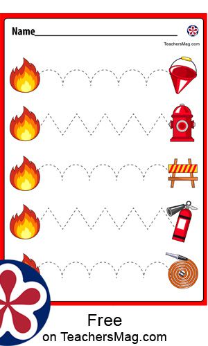 Gross Motor Fire Safety Activities, Fire Worksheets Preschool, Fire Safety Gross Motor Preschool, Fire Theme For Preschool, Fire Safety Tracing Preschool, Fire Safety Preschool Printables Free, Fire Safety Fine Motor For Toddlers, Preschool Fire Prevention Activities, Preschool Fire Truck Activities