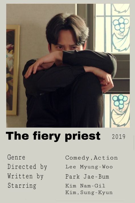 Kdrama infocard The Fiery Priest Kdrama, Priest Kdrama, The Fiery Priest, Fiery Priest, Kdrama List, Penpal Ideas, Kim Namgil, Learn Korea, Korean Drama Series